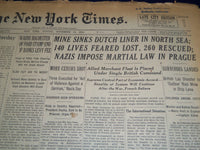 1939 NOV 19 NEW YORK TIMES - MINE SINKS DUTCH LINER-NAZIS IMPOSE LAW - NT 571