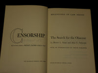 1964 CENSORSHIP SEARCH FOR OBSCENE HARDCOVER BOOK BY ERNST & SCHWARTZ- KD 6572