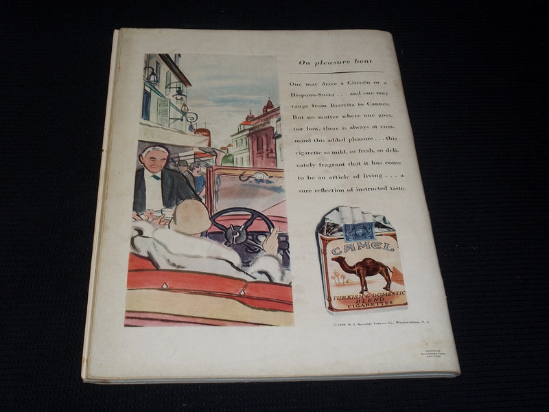 1929 SEPTEMBER 1 TOWN & COUNTRY MAGAZINE - EARL OF BELFAST FRONT COVER - E 2534