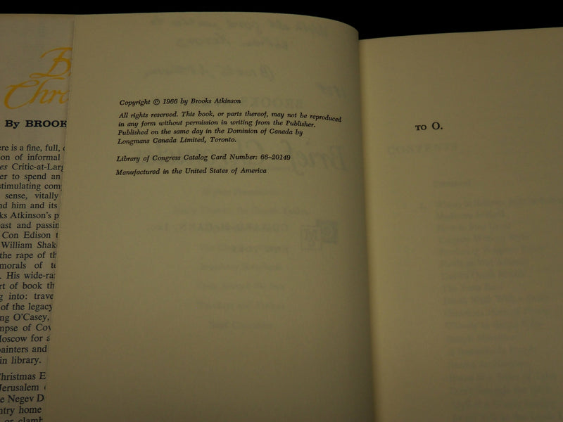 1966 BRIEF CHRONICLES HARDCOVER BOOK INSCRIBED BY BROOKS ATKINSON - D 415