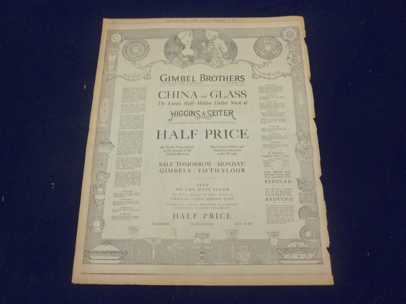 1920 NOVEMBER 7 NEW YORK TIMES - HYLAN THREATENED WITH GRAFT GRILL - NT 8447