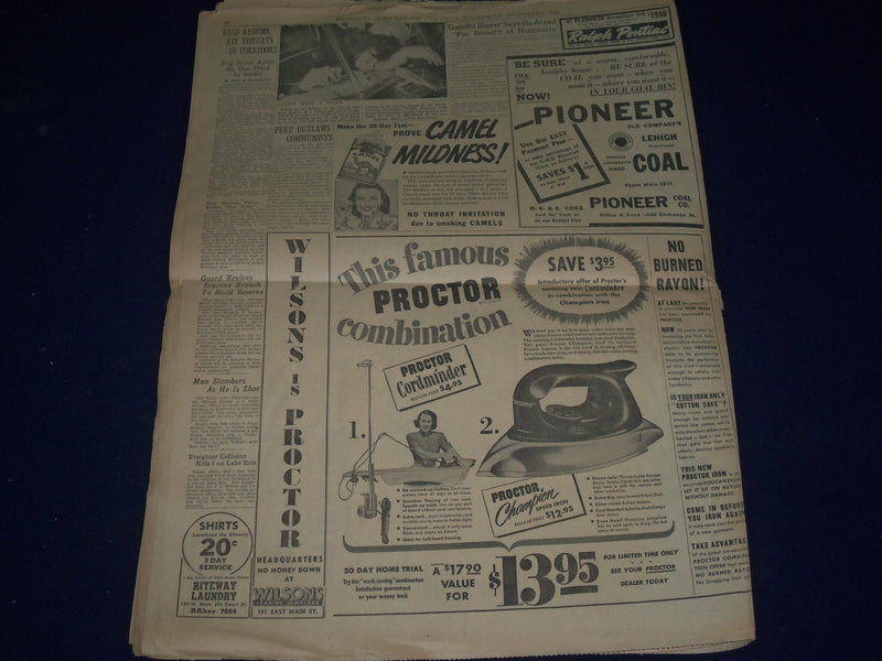 1948 NOV 3 DEMOCRAT & CHRONICLE NEWSPAPER - DEWEY WINS NY GAINS IN RACE- NP 1623