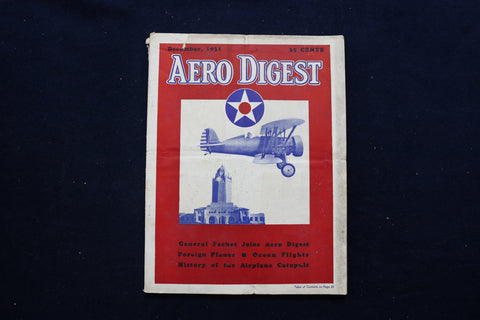 1931 DEC AERO DIGEST MAGAZINE - BOEING P&W WASP-POWERED PLANES COVER - E 11273