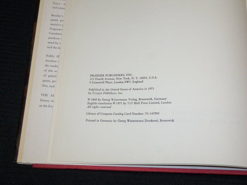 1971 THE AGE OF THE ROCOCO HARDCOVER BOOK BY MICHAEL SCHWARZ - R 712X