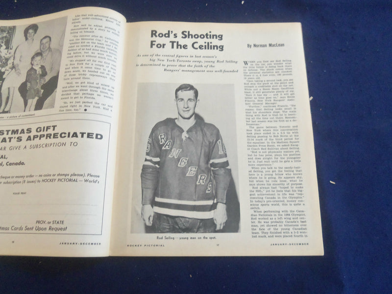 1965 JANUARY HOCKEY PICTORIAL MAGAZINE - ELMER VASKO COVER - ST 200Q