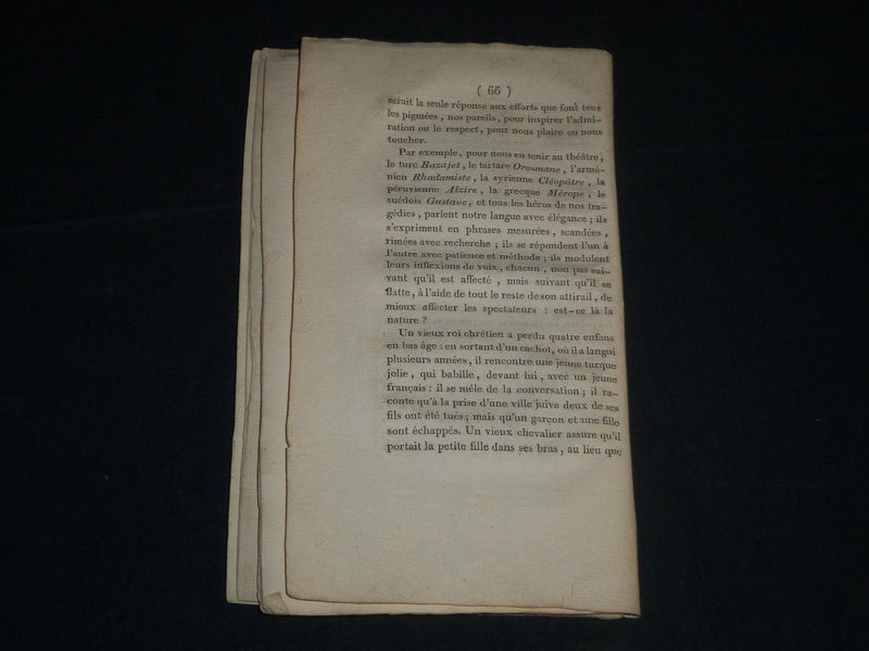 EARLY 1800'S JUGEMENS SUR LEKAIN PAR MOLE FRENCH BOOK - J 4305
