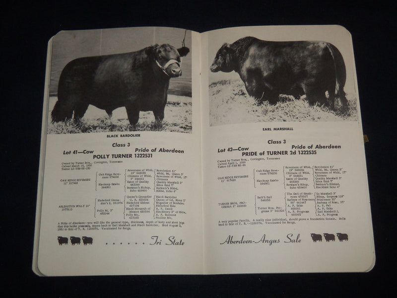 1952 TRI-STATE ABERDEEN-ANGUS BREEDERS' SALE CATALOG - SHELBY COUNTY - J 9109