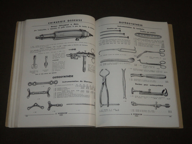 1963 JACQUES VERNIER INSTRUMENTS ET MEDECINE - CHIRURGIE CATALOGUE - FR 515