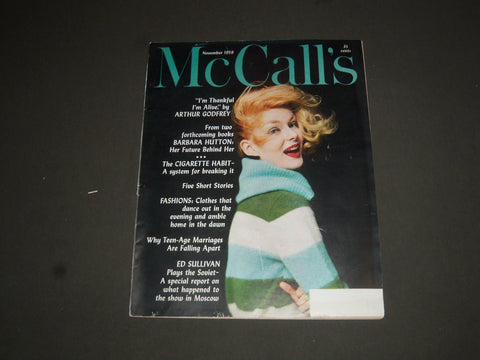 1959 NOVEMBER MCCALL'S MAGAZINE - NICE COVER, STORIES & ADS - SP 6969