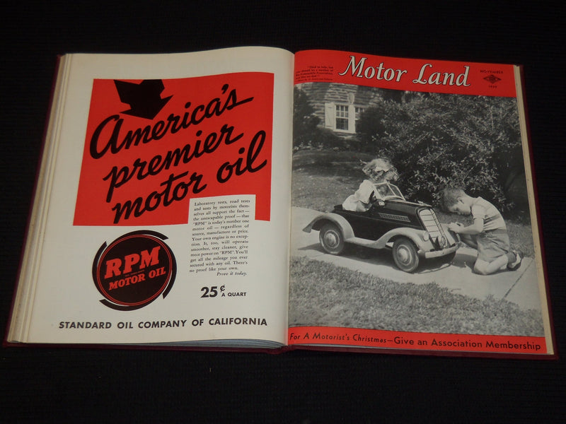 1939 JAN-DEC THE MOTOR LAND MAGAZINE BOUND VOLUME - TREASURE ISLAND - KD 704P