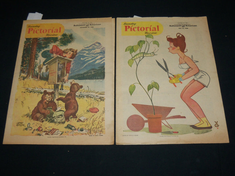 1960 BALTIMORE AMERICAN SUNDAY PICTORIAL SECTIONS LOT OF 3 - COMICS - NP 5339