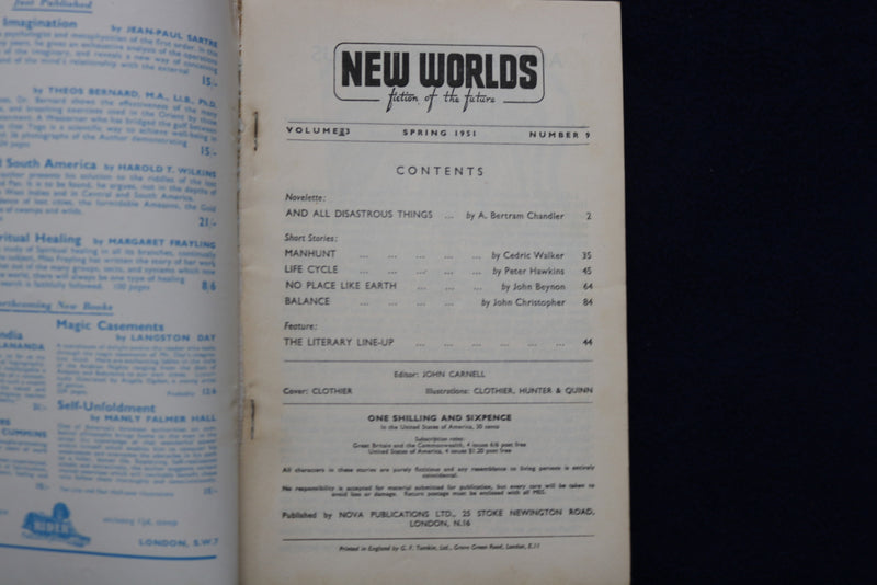 1951 SPRING NEW WORLDS FICTION OF THE FUTURE MAGAZINE - VOL. 3, NO. 9 - K 465