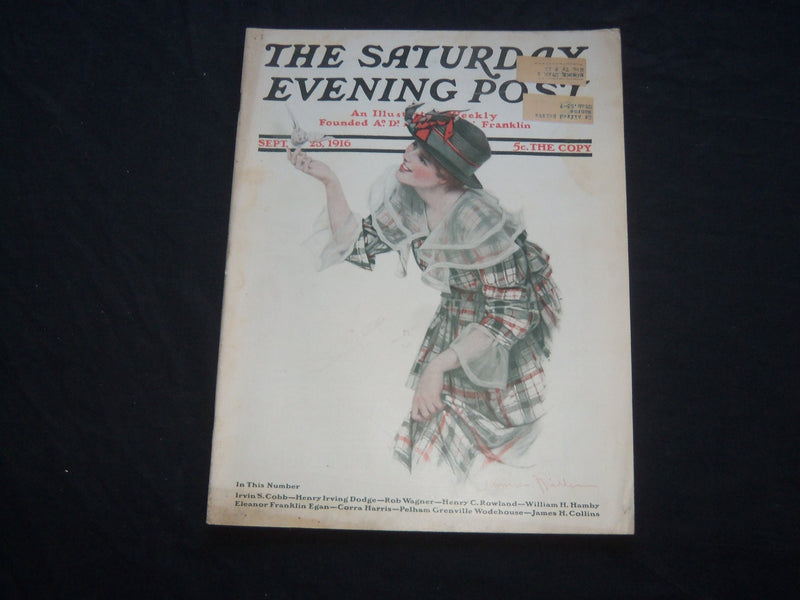1916 SEPTEMBER 23 THE SATURDAY EVENING POST MAGAZINE - ILLUSTRATED COVER -SP 744