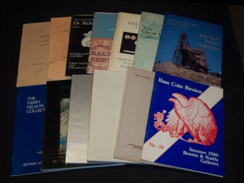 1979-1982 BOWERS AND RUDDY COIN AUCTION SALE CATALOGS LOT OF 13 - O 3239L