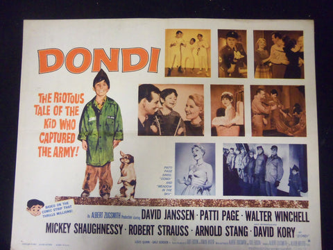 1961 DONDI ORIGINAL MOVIE POSTER -DAVID JANSSEN - PATTI PAGE - DAVID KORY- P 240