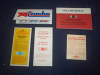 1974 CHEVROLET VAN OWNER'S MANUAL & PAMPHLETS - J 6435