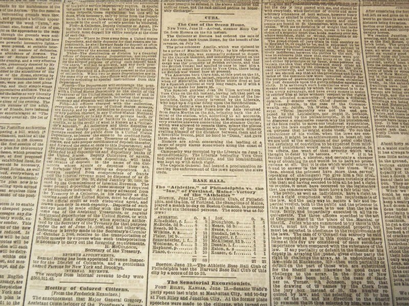 1867 JUNE 13 AMERICAN AND COMMERCIAL ADVERTISER NEWSPAPER - SURRATT- NP 4252I