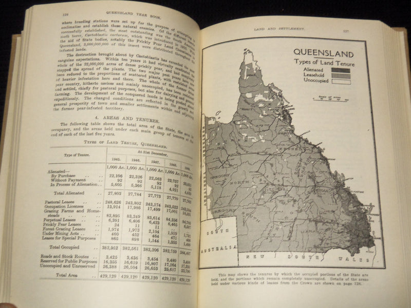 1950-1959 QUEENSLAND YEAR BOOK LOT OF 10 - GOV. STATISTICIAN BRISBANE - KD 1C