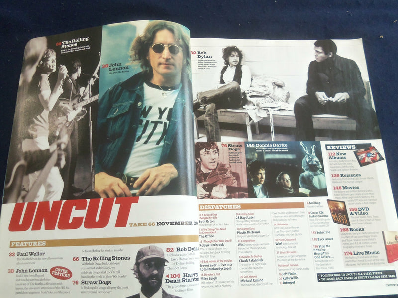 2002 NOVEMBER UNCUT MAGAZINE - JOHN LENNON - BOB DYLAN - ST 5153P