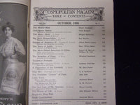 1908 OCTOBER COSMOPOLITAN MAGAZINE - NICE COVER, ADS AND ARTICLES - ST 3025