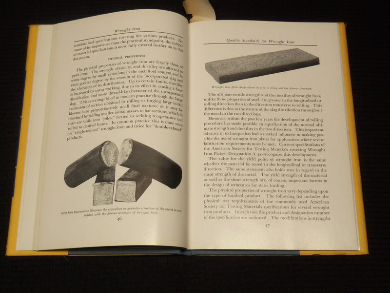 1951 WROUGHT IRON MANUFACTURE BOOK BY JAMES ASTON & STORY - 8TH PRINT - KD 9519