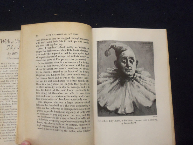 1949 WITH A FEATHER ON MY NOSE HARDCOVER BOOK BY BILLIE BURKE - KD 8245