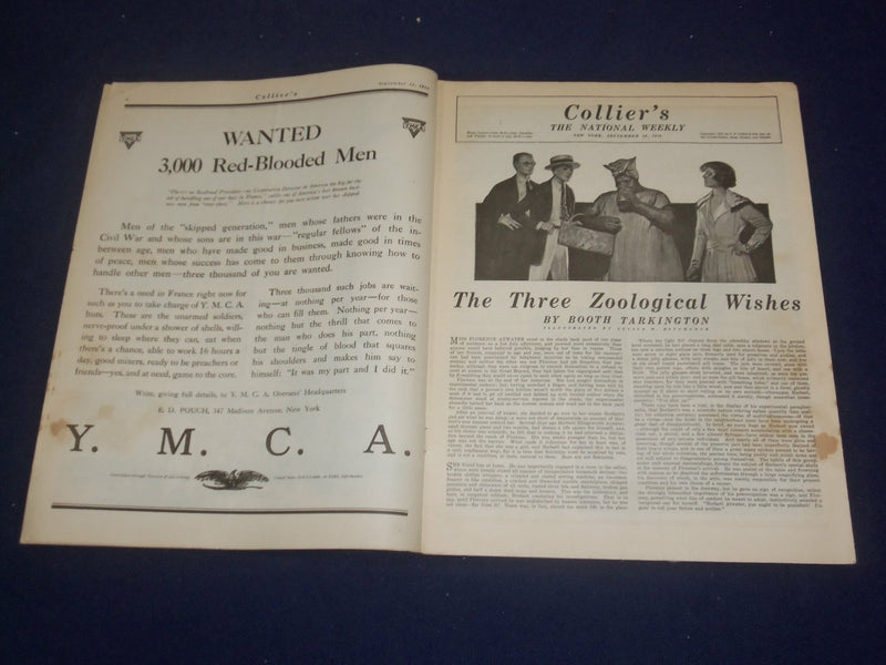 1918 SEPTEMBER 14 COLLIER'S MAGAZINE - STORY BY BOOTH TARKINGTON - ST 6743