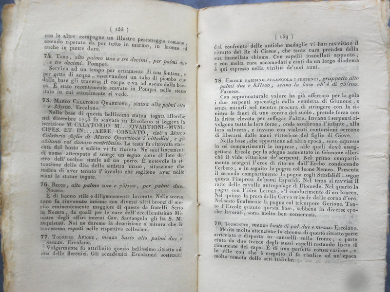 1842 IL REGAL MUSEO BORBONICO SOFTCOVER BOOK BY G. FINATI - ITALIAN - K 305