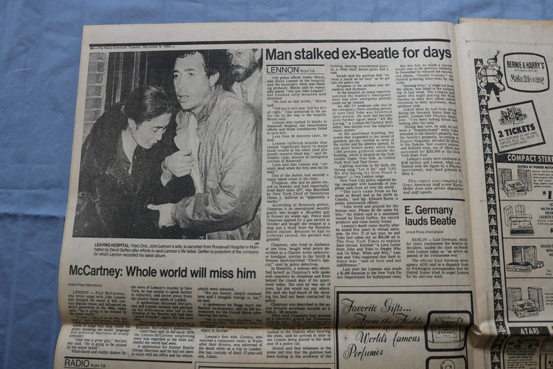 1980 DECEMBER 9 THE NEWS AMERICAN NEWSPAPER - JOHN LENNON VIOLENT DEATH- NP 9209