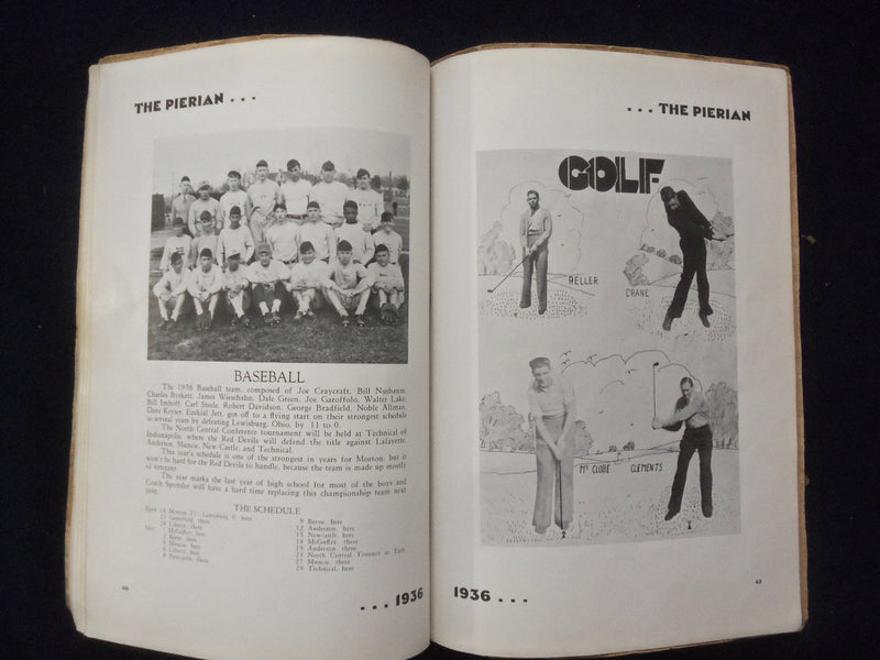 1936 PIERIAN MORTON HIGH SCHOOL YEARBOOK - RICHMOND, INDIANA - YB 1926H