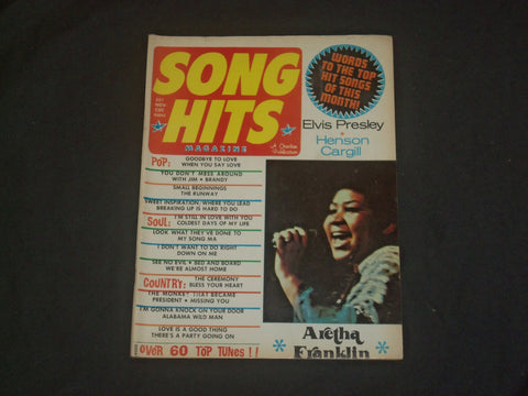 1972 NOVEMBER SONG HITS MAGAZINE - ARETHA FRANKLIN COVER - B 987