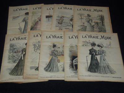 1905 LA VRAIE MODE FRENCH FASHION MAGAZINE LOT OF 10 ISSUES - O 3442I