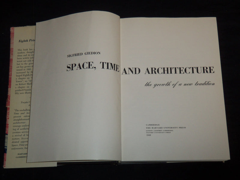 1949 SPACE TIME AND ARCHITECTURE HARDCOVER BOOK BY S. GIEDION - KD 4352G