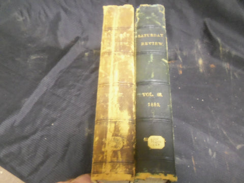 1889 SATURDAY REVIEW 2 BOUND VOLUMES - COMPLETE YR- PUBLISHED IN LONDON - R 1097