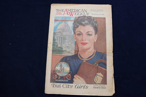 1946 JAN 13 AMERICAN WEEKLY MAGAZINE - BIG CITY GIRLS - WASH DC COVER - E 22628