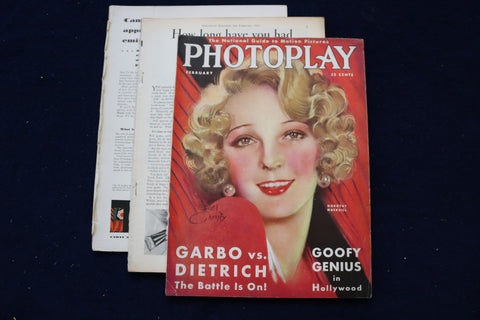 1931 FEBRUARY PHOTOPLAY MAGAZINE - DOROTHY MACKAILL COVER - E 17862