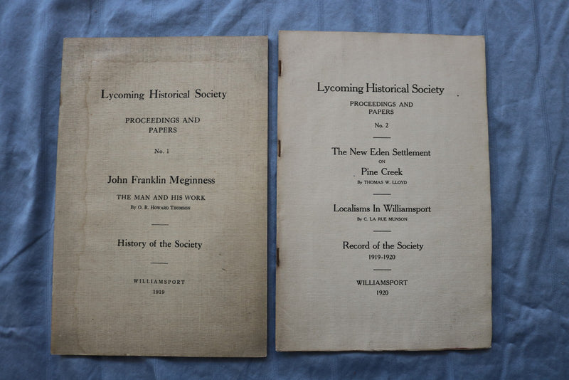 1919-1922 LYCOMING HISTORICAL SOCIETY PROCEEDINGS - LOT OF 4 - O 3864