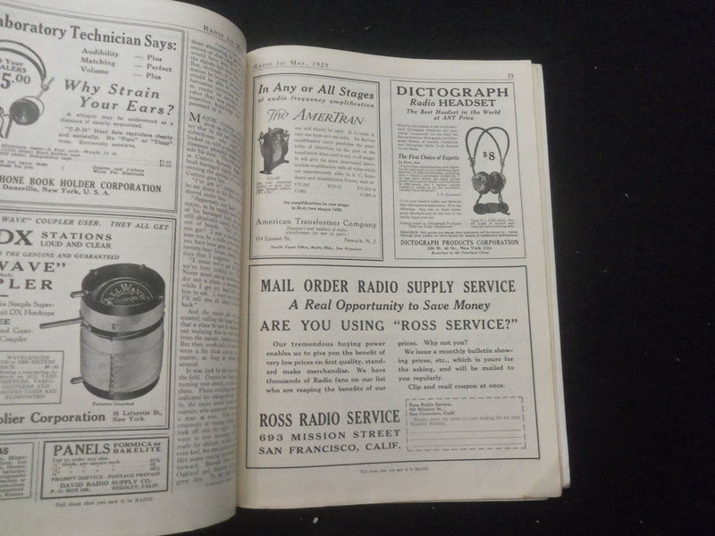 1923 MAY RADIO MAGAZINE - THE D.X. BRINGER-IN - B 434B