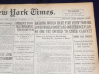 1920 DECEMBER 23 NEW YORK TIMES - HARDING WOULD HAVE FIVE CHIEF POWERS - NT 8495
