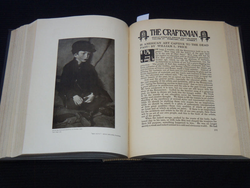 1908 OCTOBER-1909 MARCH THE CRAFTSMAN MAGAZINE BOUND VOLUME - KD 7887