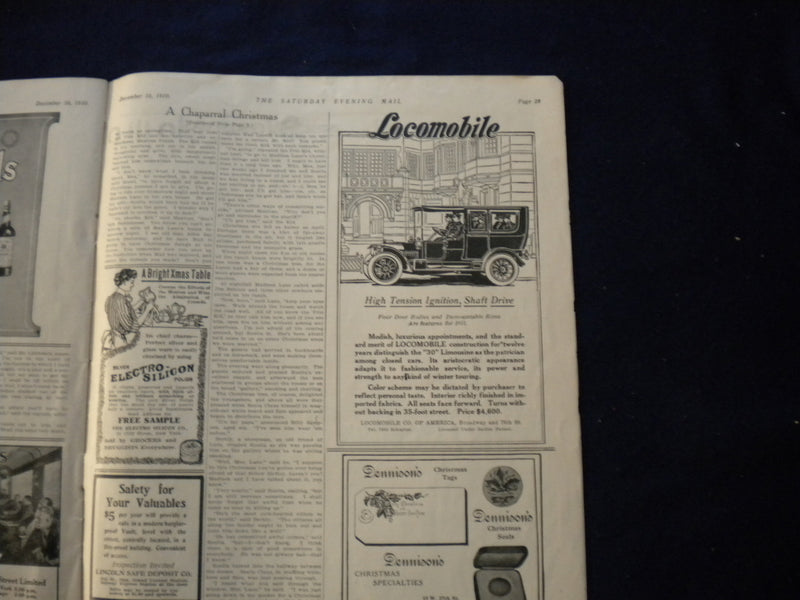 1910 DECEMBER 10 THE SATURDAY EVENING MAIL MAGAZINE - MAGAZINE SECTION - B 2875Z