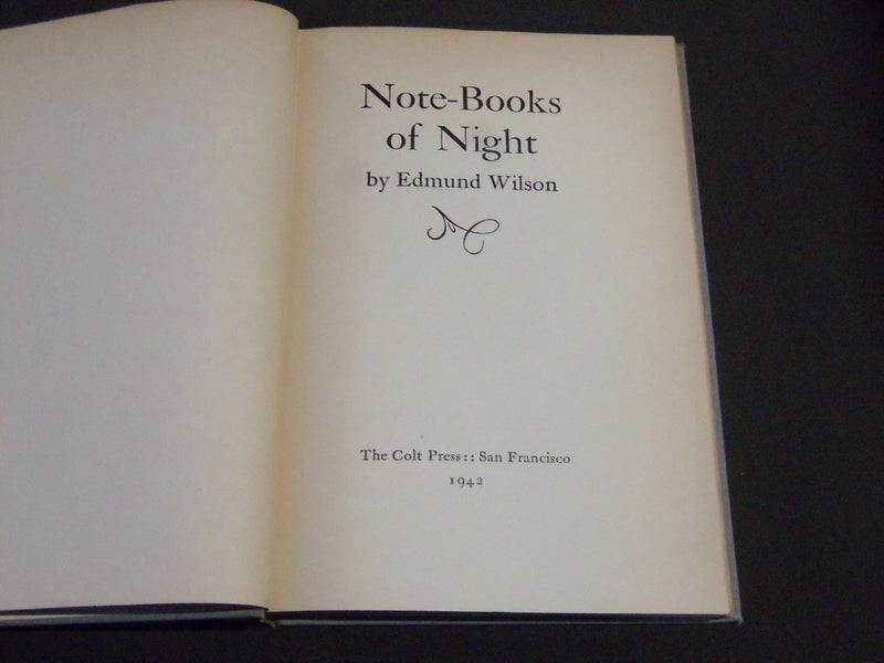 1942 NOTE-BOOKS OF NIGHT BY EDMUND WILSON - HARDCOVER - KD 4157