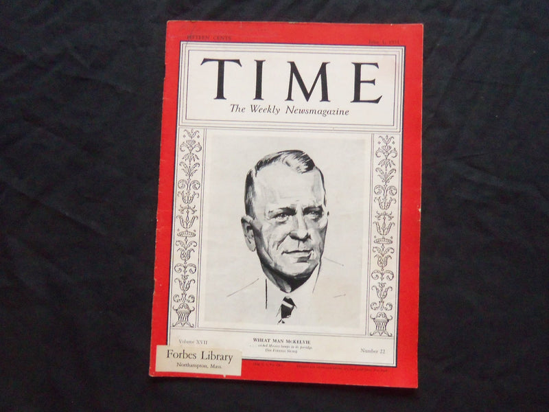 1931 JUNE 1 TIME MAGAZINE - SAMUEL R. MCKELVIE - T 276