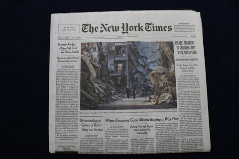 2024 JUNE 21 NEW YORK TIMES - ISRAELI MILITARY IN GROWING RIFT WITH NETANYAHU