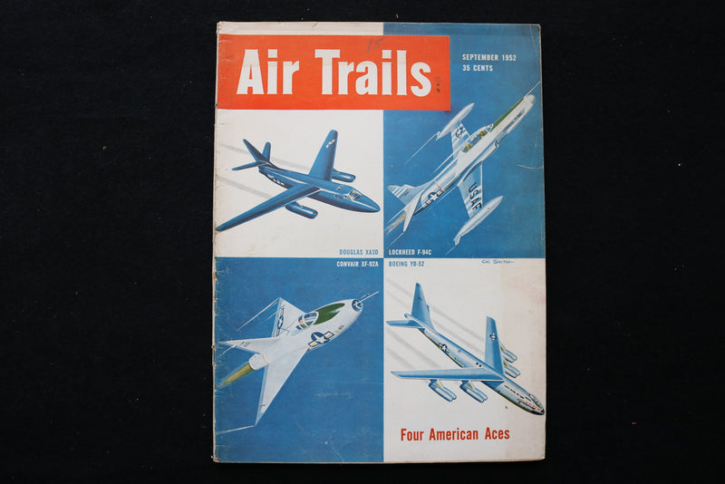 1952 SEPTEMBER AIR TRAILS MAGAZINE - FOUR AMERICAN ACES COVER - SP 4184J