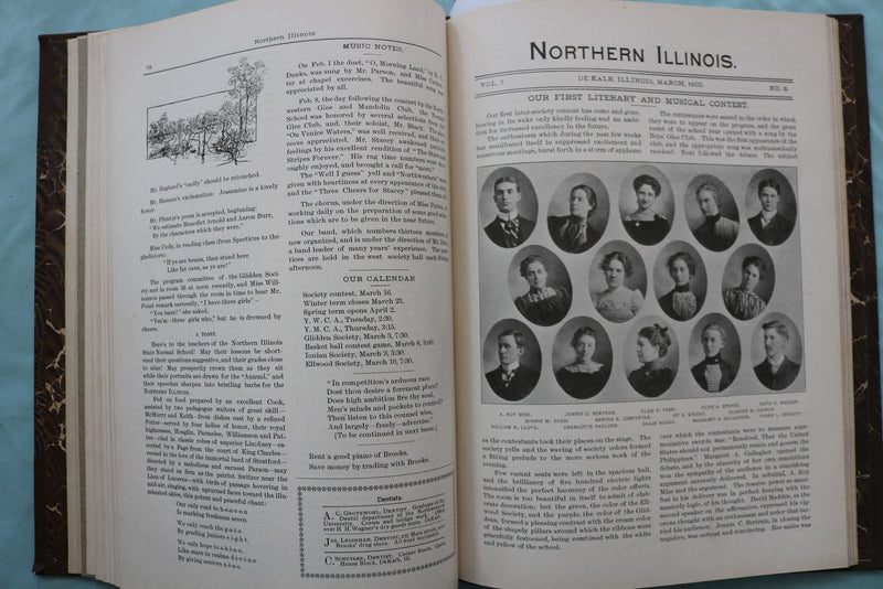 1899-1900 NORTHERN ILLINOIS STATE NORMAL SCHOOL - BOUND VOLUME #1 - KD 9649