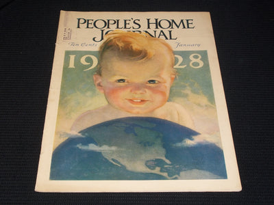 1928 JANUARY PEOPLE'S HOME JOURNAL MAGAZINE NICE ILLUSTRATED COVER ART - E 2802