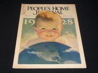 1928 JANUARY PEOPLE'S HOME JOURNAL MAGAZINE NICE ILLUSTRATED COVER ART - E 2802