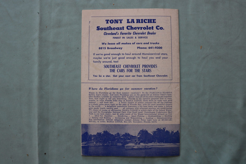 1973 TOM JONES MUSICARNIVAL PROGRAM - CLEVELAND, OHIO - K 3315