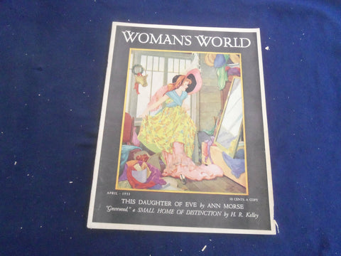 1933 APRIL WOMAN'S WORLD MAGAZINE - NICE ILLUSTRATIONS, STORIES & ADS - ST 1240O